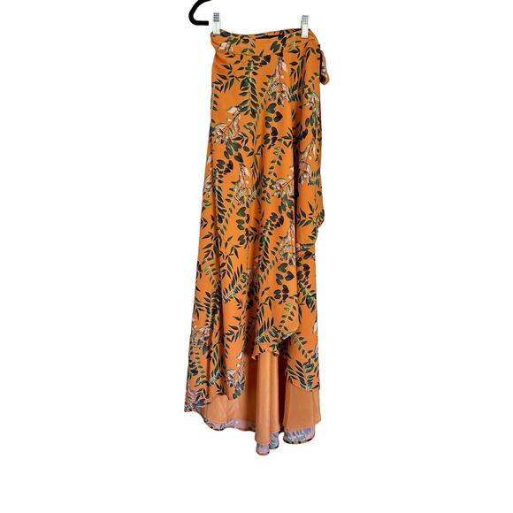 House of Harlow 1960 Revolve Floral Tie Wrap Robin Skirt in Mandarin Extra Small - Picture 1 of 11
